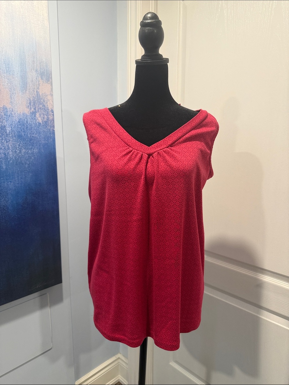 Women’s Red V-Neck Sleeveless Top